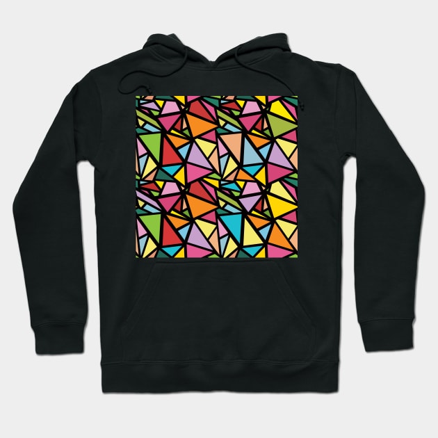 Colorful triangles pattern 8 Hoodie by B&K